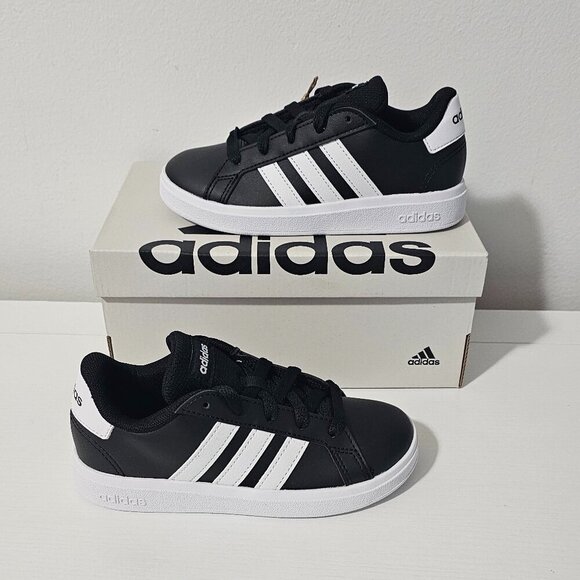 adidas Other - Adidas GRAND COURT 2.0 K Core Black / Cloud White Kids Size 11K    GW6503